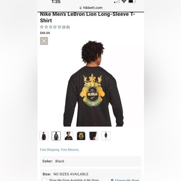 Nike Men's LeBron Lion Long-Sleeve T-Shirt $40 Strive For Greatness. Sz S-XL - Picture 2 of 4